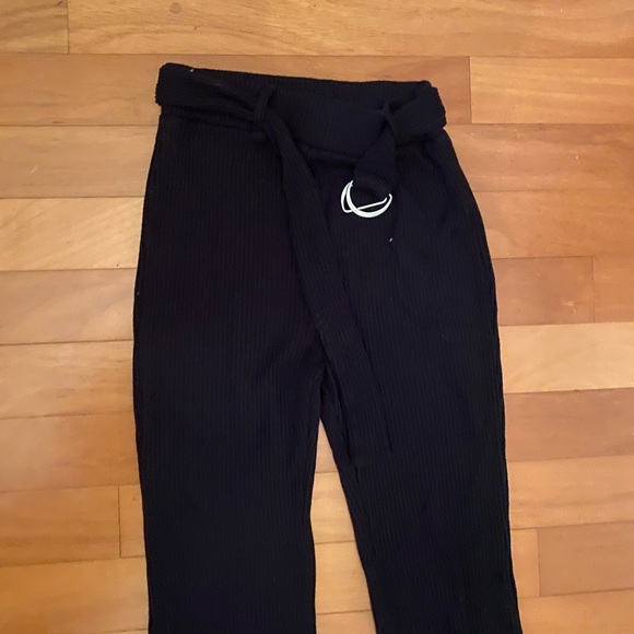 Ribbed Black Bootcut Pants - Picture 2 of 4